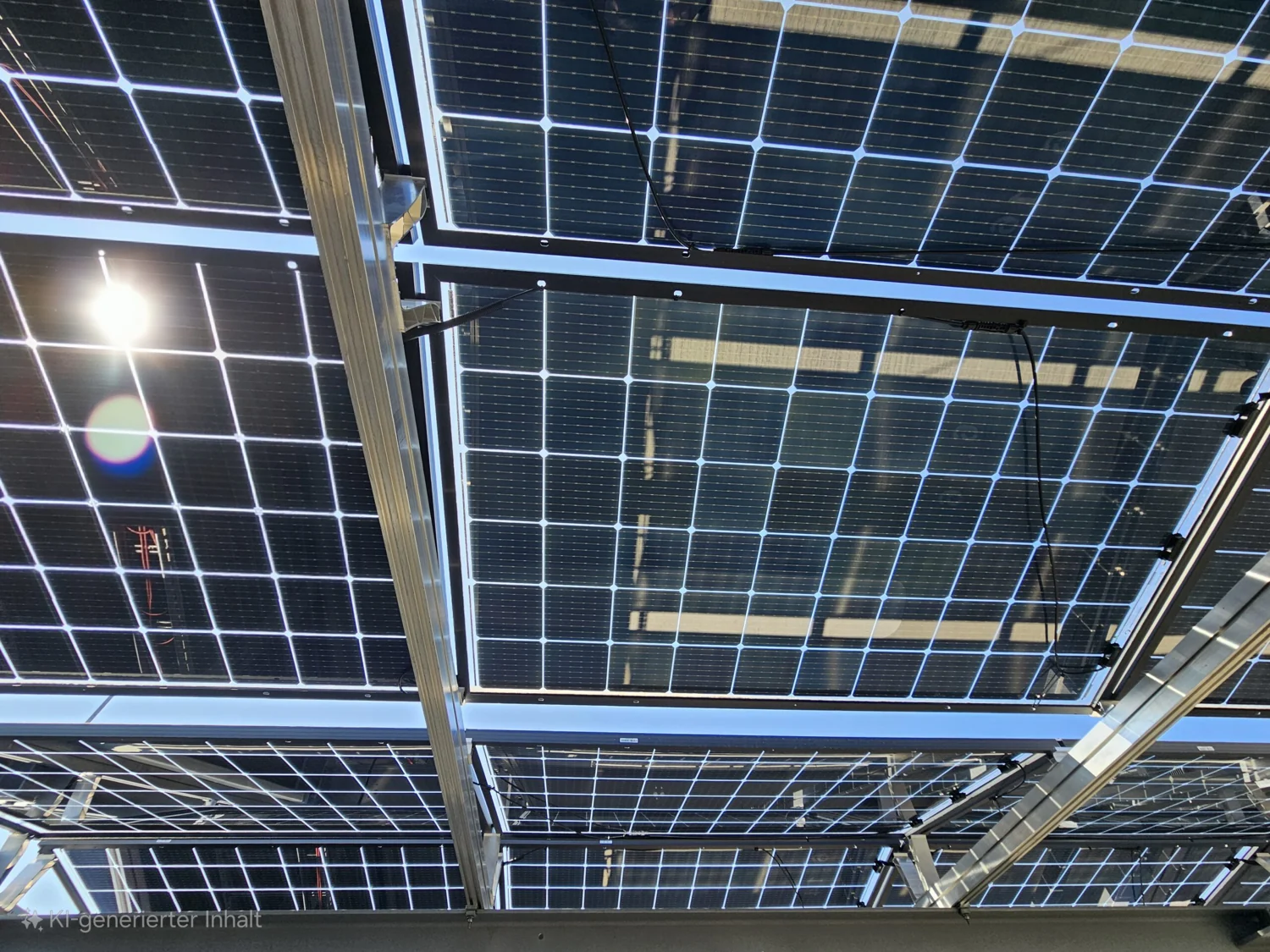 Photovoltaikmodule in einer technischen Illustration